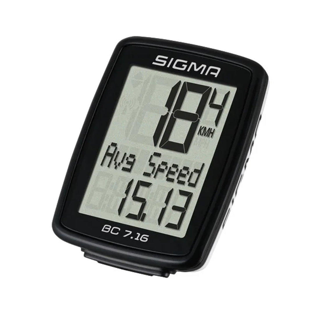Sigma cykelcomputer, kablet, start/stop, tre-cifret display, BC 7.16