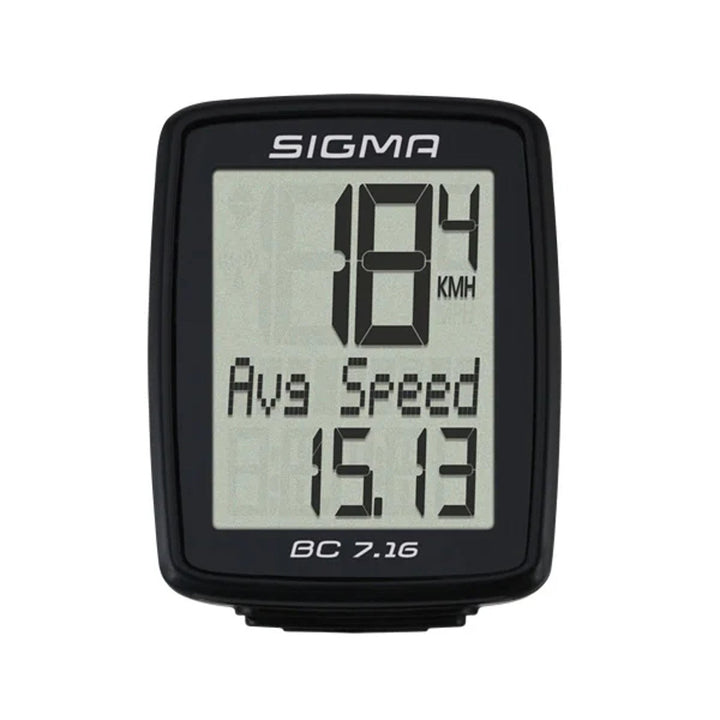 Sigma cykelcomputer, kablet, start/stop, tre-cifret display, BC 7.16