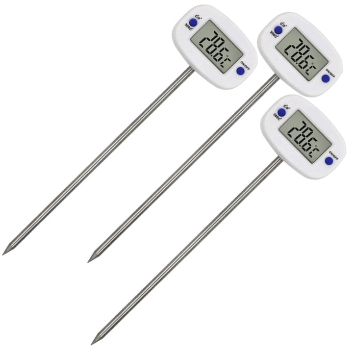 Termometer/føler til fødevarer, GreenBlue, følerlængde 15 cm, temperaturområde -50 °C til +300 °C, nøjagtighed 0,1 °C, GB382, 3 stk.