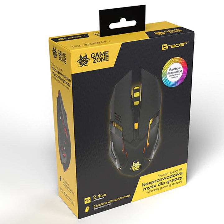 Tracer gamingmus, trådløs, 500 mAh batteri, 3200 DPI, Gamezone Rocky RF Nano