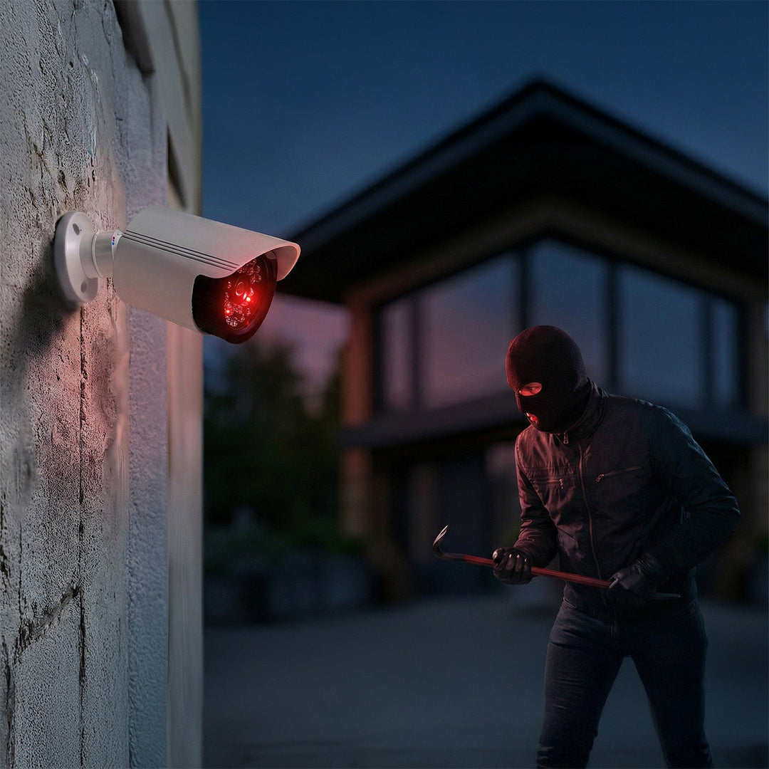 Sæt med to attrapper af rørkameraer, IR-LED-dioder, hvide, strømforsyning 2xAA (medfølger ikke), ABS, IR1800 WT