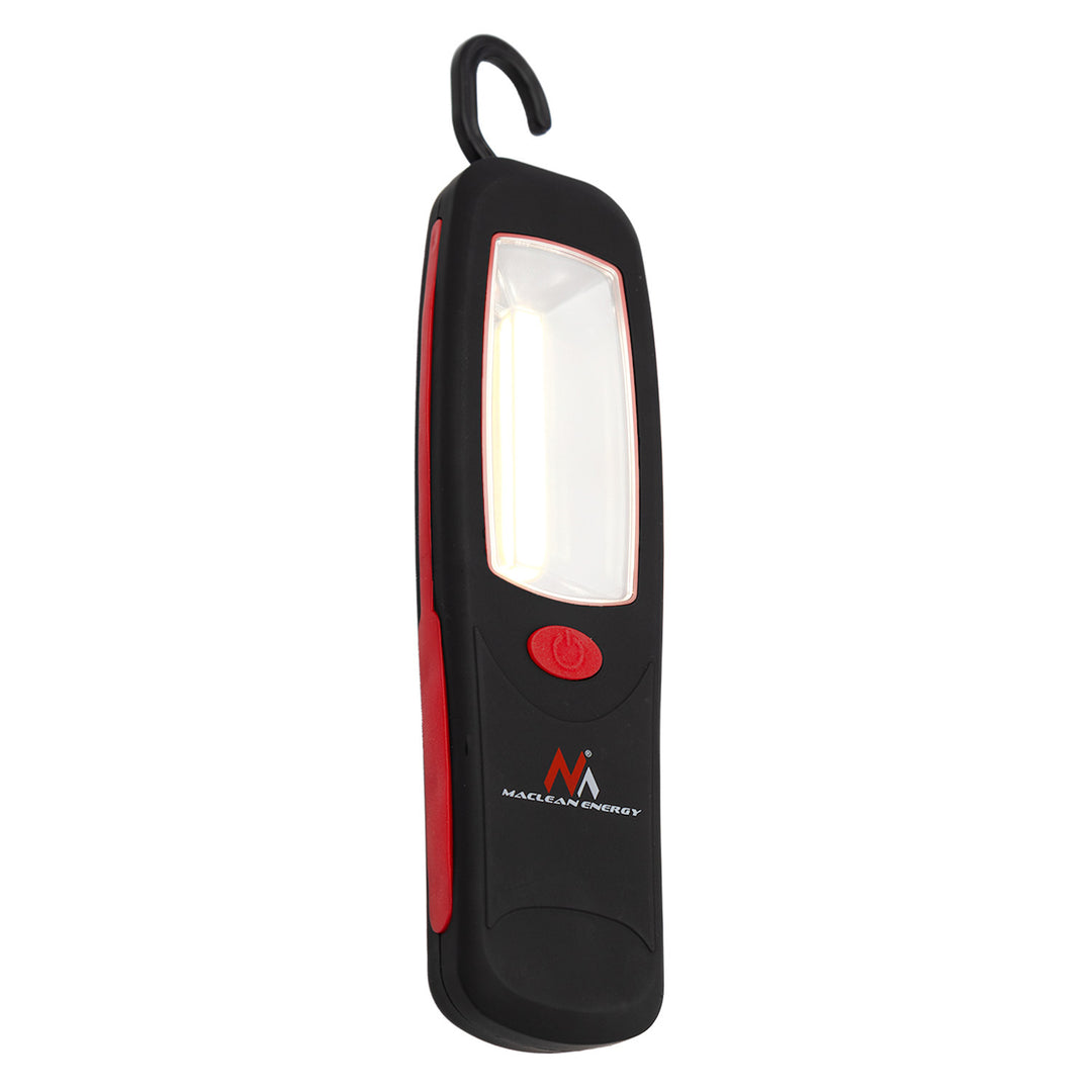 Maclean COB LED-værkstedslampe, magnet, krog, 3xAA, MCE03 + 3x Varta Industrial LR6/AA R-06-batterier
