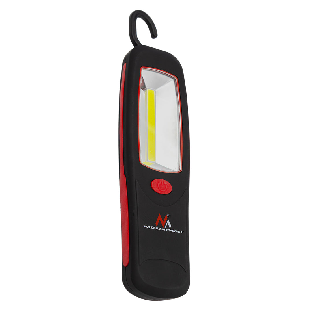 Maclean COB LED-værkstedslampe, magnet, krog, 3xAA, MCE03 + 3x Varta Industrial LR6/AA R-06-batterier
