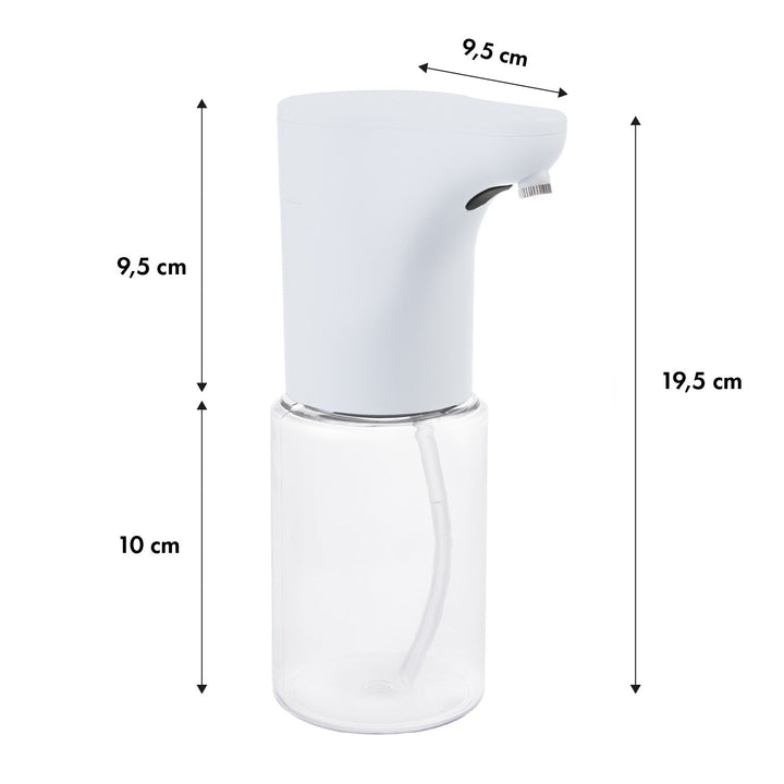 Promedix automatisk dispenser, dispenserbeholder til flydende sæbe, desinfektionsmidler, 300 ml, hvid, PR-540 W + 4 AA-batterier fra Varta Industrial