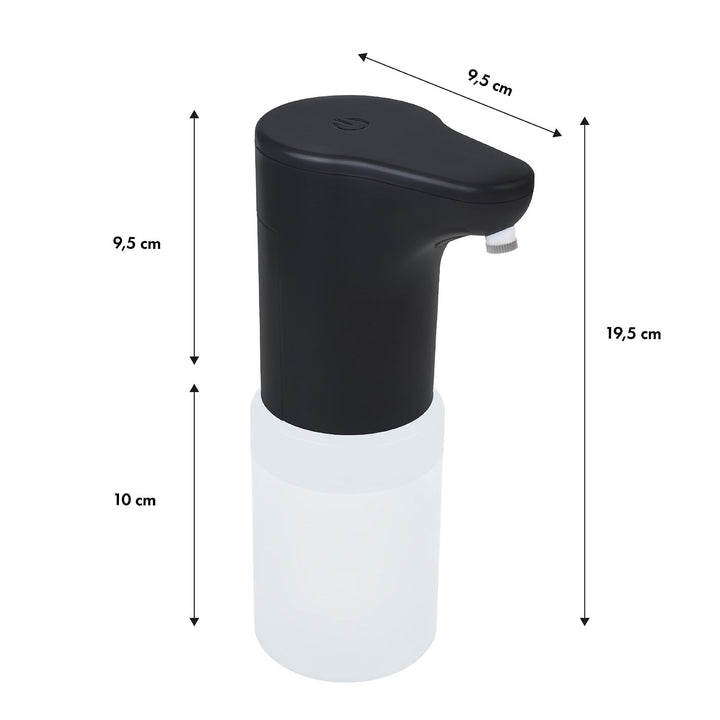 Promedix automatisk dispenser, dispenserbeholder til flydende sæbe, desinfektionsmidler, 300 ml, sort, PR-540 B + 4 AA-batterier fra Varta Industrial