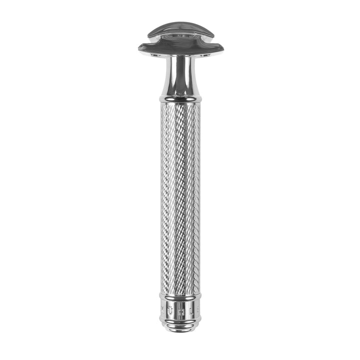 Traditionel barbermaskine til barberblade, forkromet messing, MÜHLE R89
