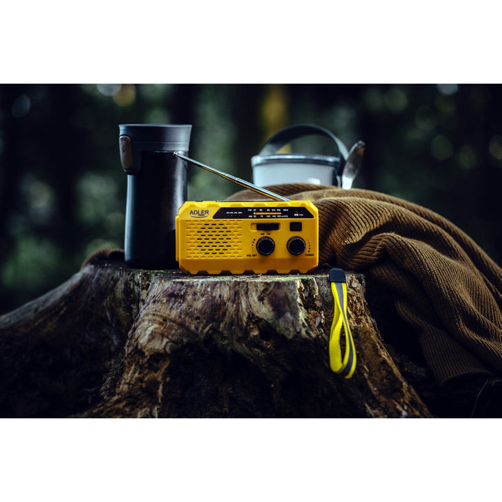 Adler solcelle-radio, 1200 mAh batteri, lommelygte, håndsving, AD 1197
