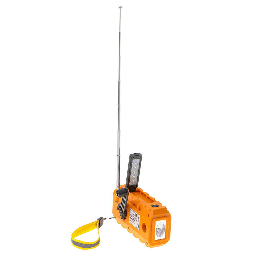 Adler solcelle-radio, 1200 mAh batteri, lommelygte, håndsving, AD 1197