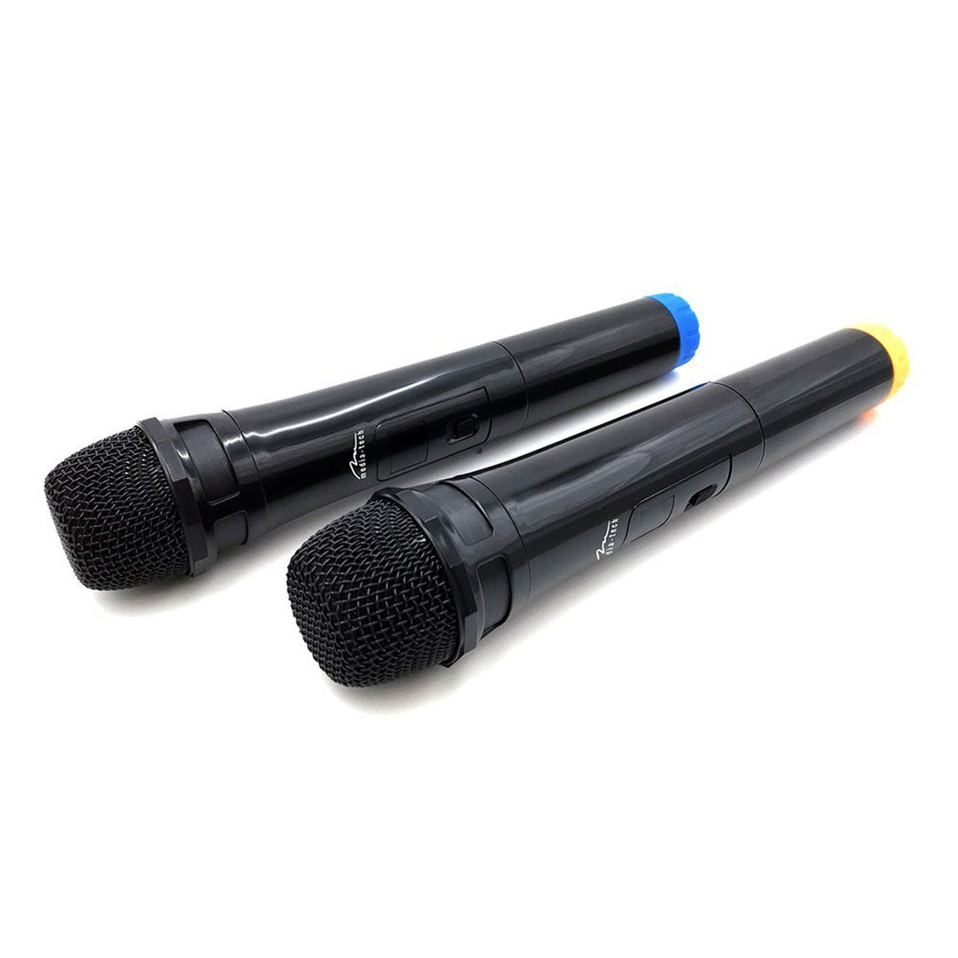 To trådløse mikrofoner med USB-modtager til højttaler med karaoke-funktion, Mediatech MT395