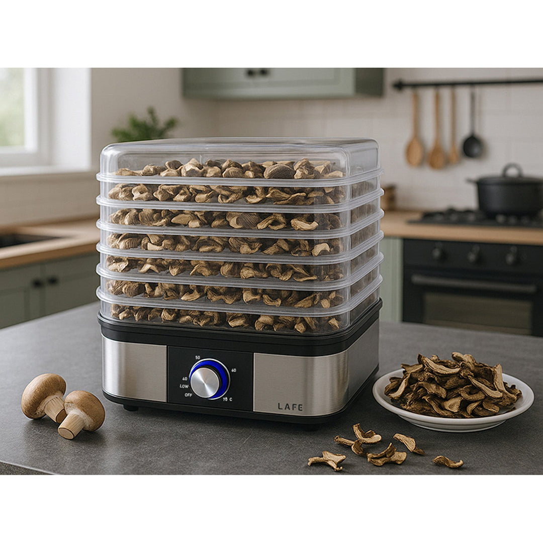Lafe tørretumbler til svampe, frugt og grøntsager, 250 W, 5 sigter, temperaturregulering, NutriDry