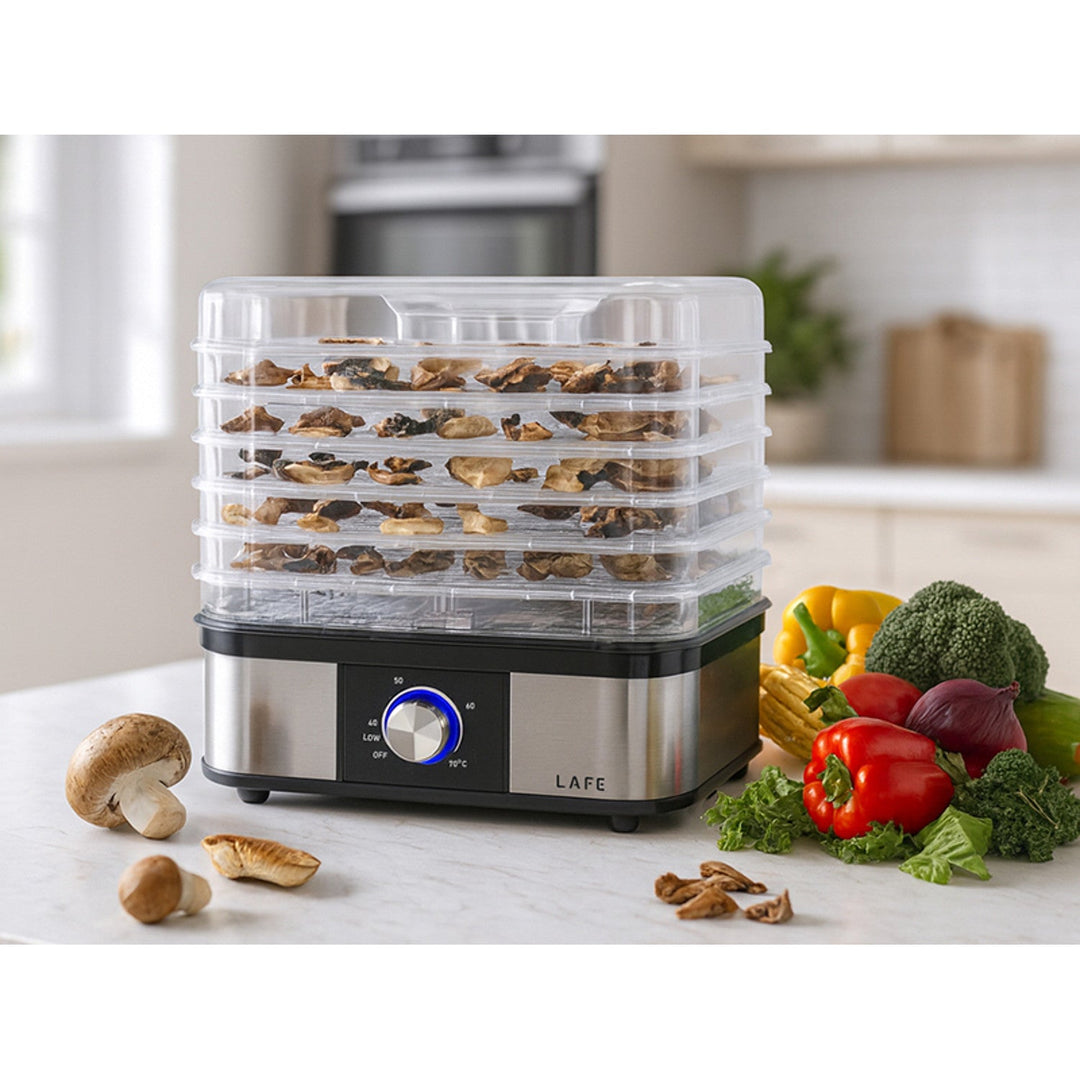 Lafe tørretumbler til svampe, frugt og grøntsager, 250 W, 5 sigter, temperaturregulering, NutriDry