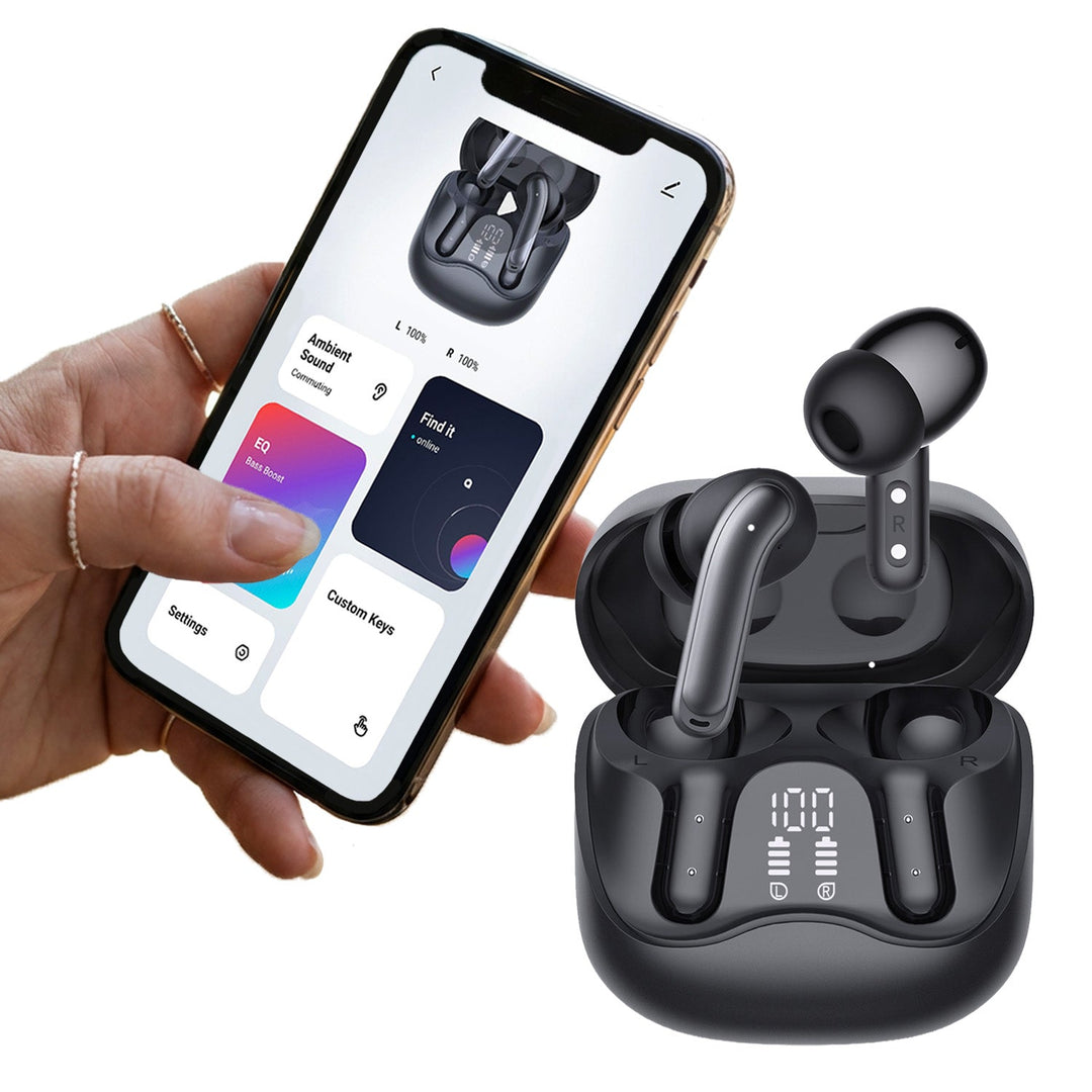 Audiocore trådløse hovedtelefoner, hybrid ANC, ENC, 6 mikrofoner, opladningsetui, Tuya, AC591 PRO
