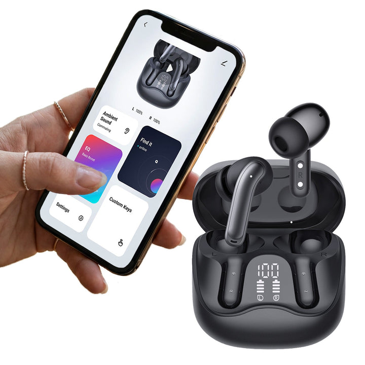 Audiocore trådløse hovedtelefoner, hybrid ANC, ENC, 6 mikrofoner, opladningsetui, Tuya, AC591 PRO