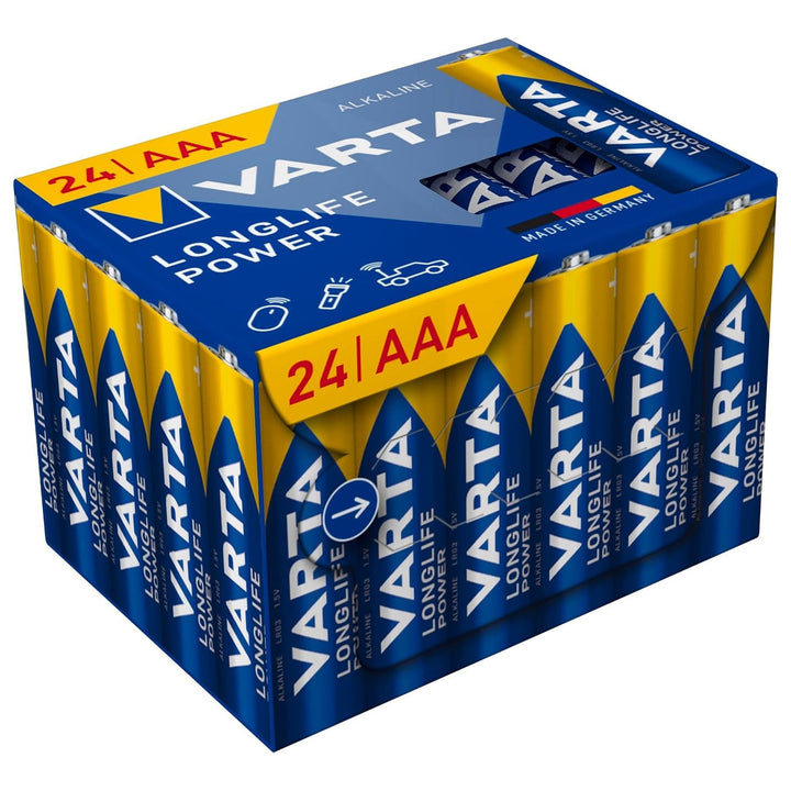 VARTA Longlife Power, 24 alkaliske batterier AAA, LR03, 1,5 V