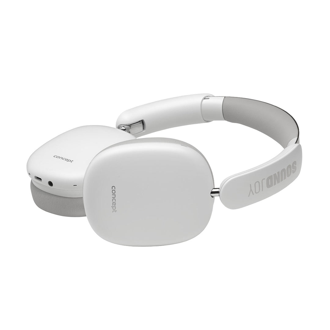 Concept SoundJoy trådløse øretelefoner, op til 70 timers afspilningstid, Bluetooth 5.4, hurtig opladning, aktiv støjreduktion op til 33 dB, hvid, HS4061