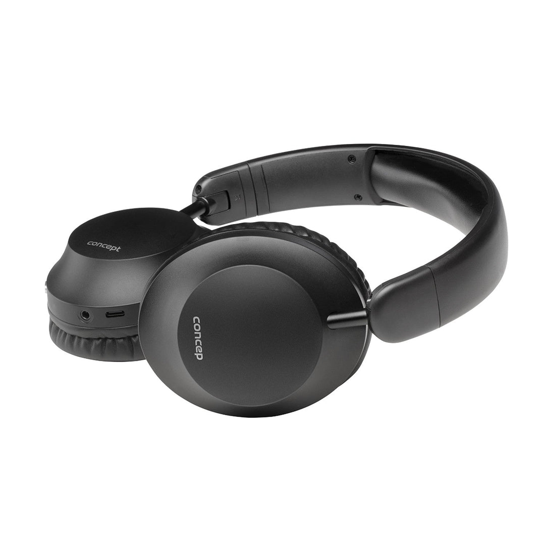 Concept SoundJoy trådløse øretelefoner, op til 45 timers afspilningstid, Bluetooth 6.0, hurtig opladning, aktiv støjreduktion op til 18 dB, sort, HS4080