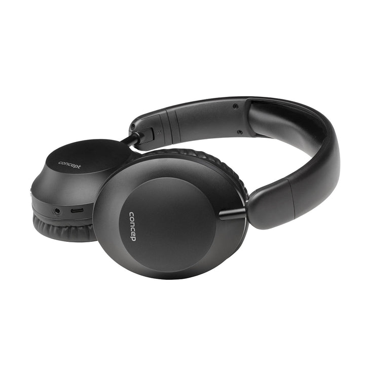 Concept SoundJoy trådløse øretelefoner, op til 45 timers afspilningstid, Bluetooth 6.0, hurtig opladning, aktiv støjreduktion op til 18 dB, sort, HS4080