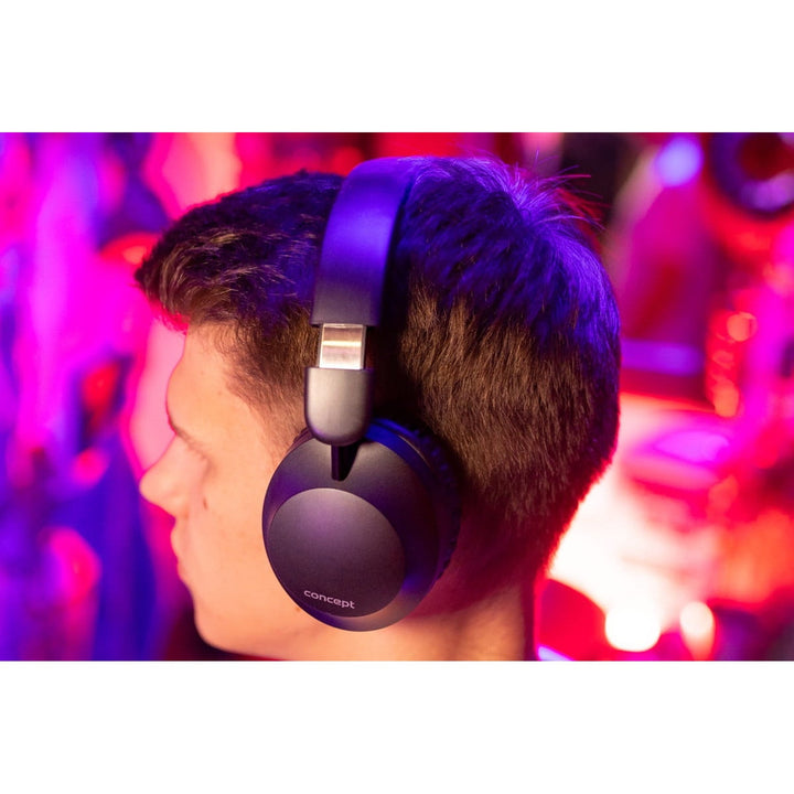 Concept SoundJoy trådløse øretelefoner, op til 45 timers afspilningstid, Bluetooth 6.0, hurtig opladning, aktiv støjreduktion op til 18 dB, sort, HS4080