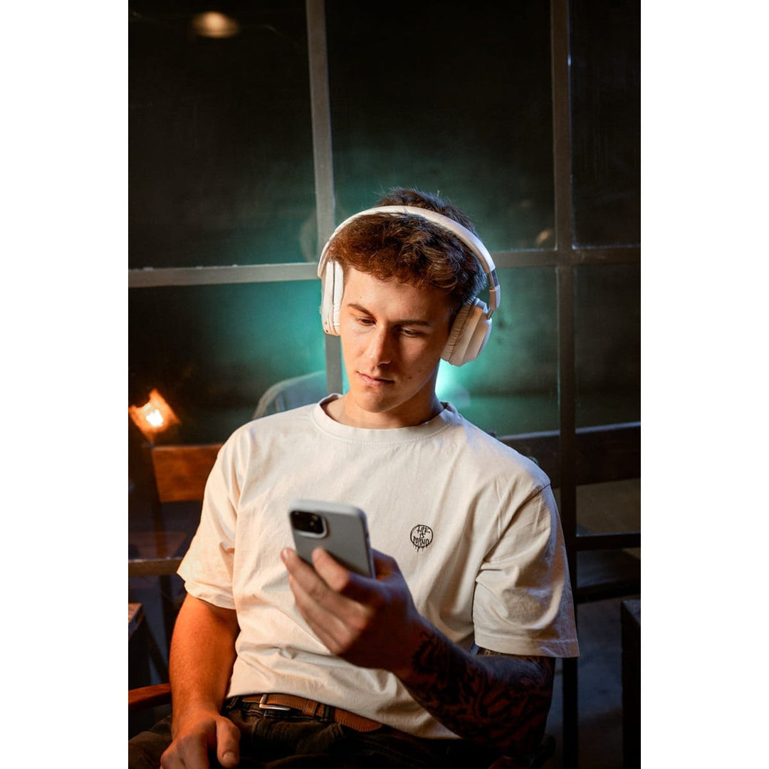 Concept SoundJoy trådløse øretelefoner, op til 45 timers afspilningstid, Bluetooth 6.0, hurtig opladning, aktiv støjreduktion op til 18 dB, hvid, HS4081