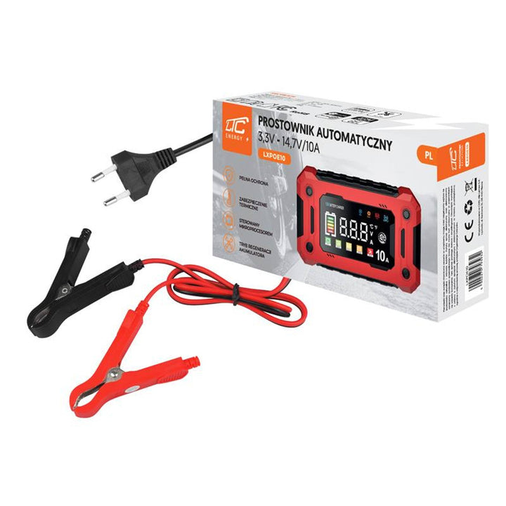 LTC Energy batterioplader, 3,3-14,7 V, 10 A, AGM/GEL/LiFePO4, automatisk tilstand, LXPOE10