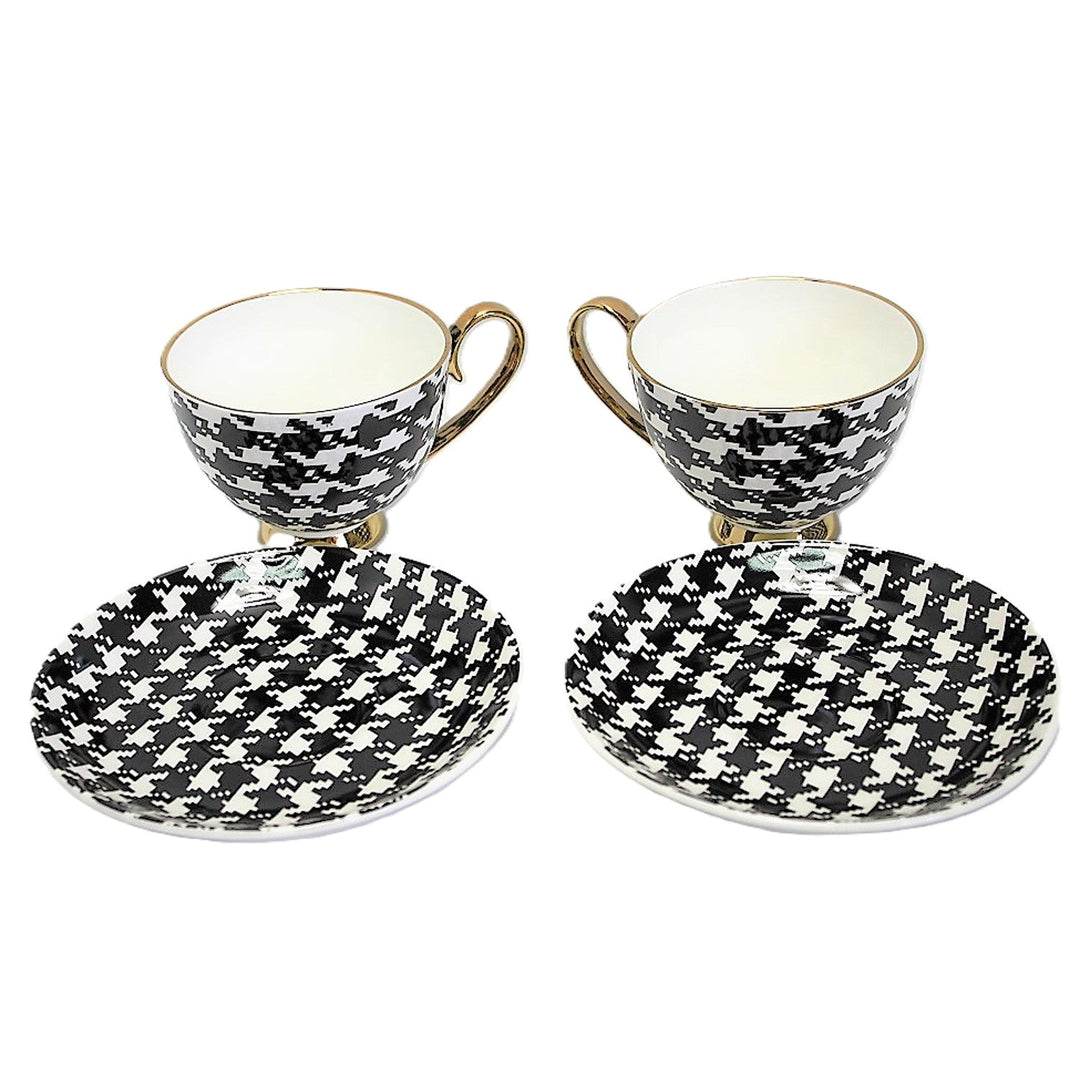 Espressokopper 2+2 Pepitka Gulddetaljer Porcelæn, Queen Isabel