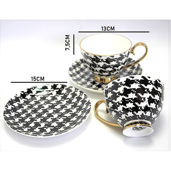 Espressokopper 2+2 Pepitka Gulddetaljer Porcelæn, Queen Isabel