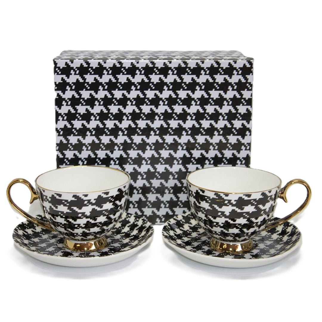 Espressokopper 2+2 Pepitka Gulddetaljer Porcelæn, Queen Isabel