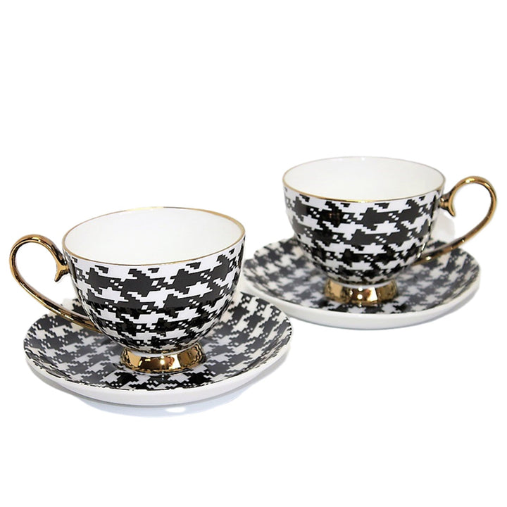 Espressokopper 2+2 Pepitka Gulddetaljer Porcelæn, Queen Isabel