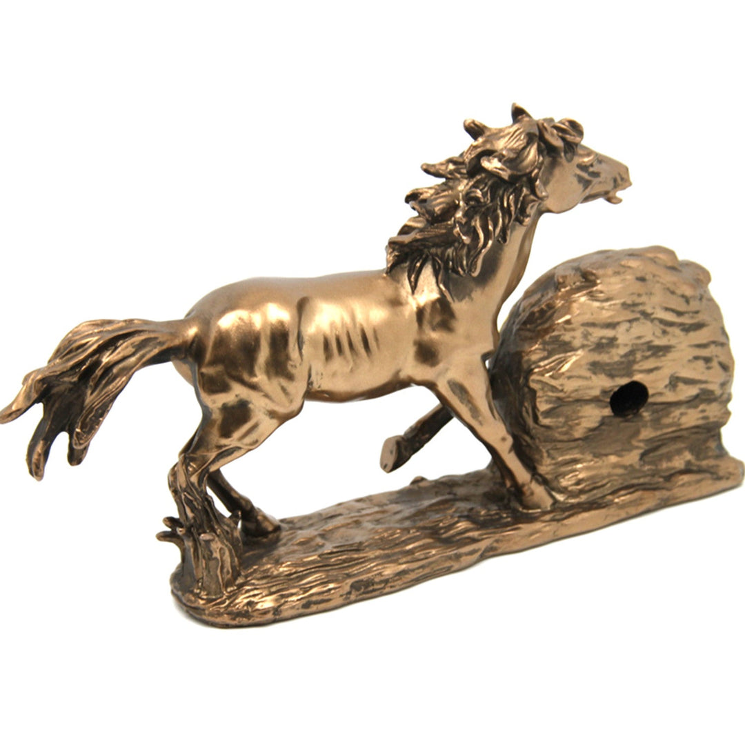 Figur af galoperende hest, ur, brun borddekoration, Queen Isabel
