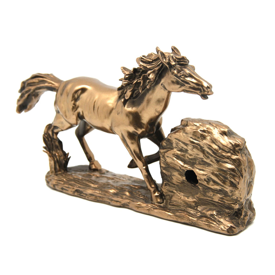 Figur af galoperende hest, ur, brun borddekoration, Queen Isabel