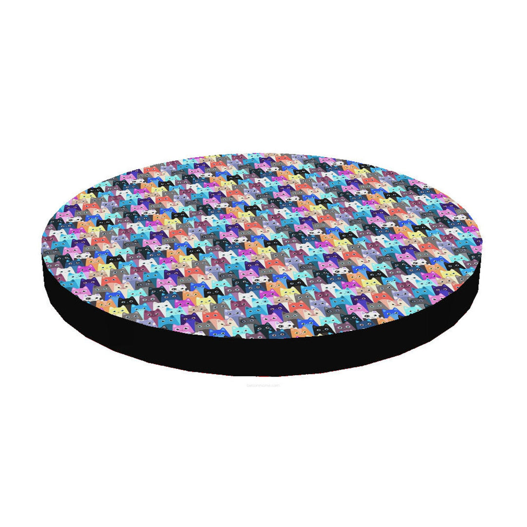 Bertoni kattebed / madras, af elastisk skum, diameter 55 cm, mønster Meow, Ring