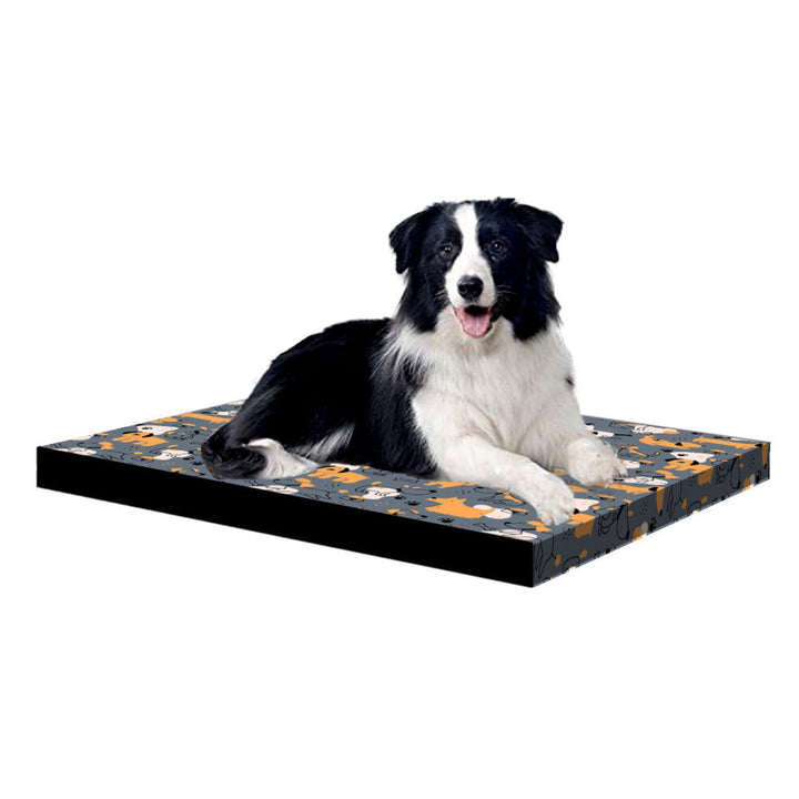 XL Bertoni hundeseng, skum, vandtæt betræk, mønster Grey Dogs, EE146