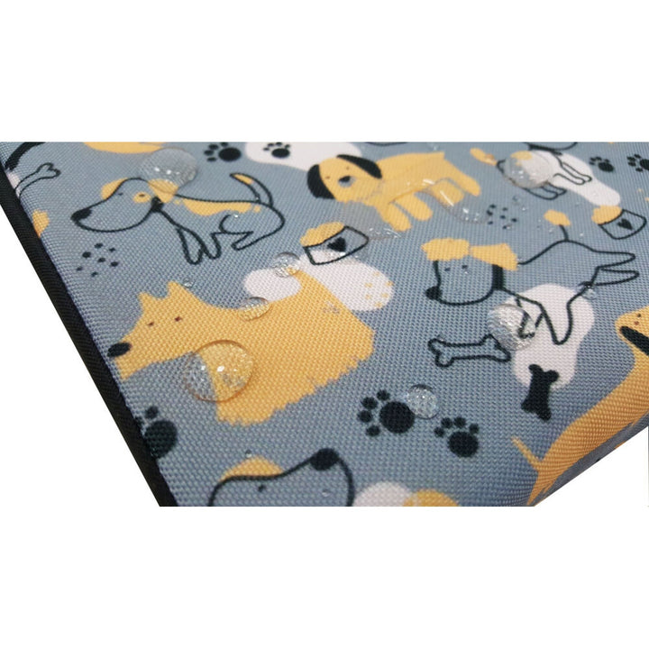 XL Bertoni hundeseng, skum, vandtæt betræk, mønster Grey Dogs, EE146