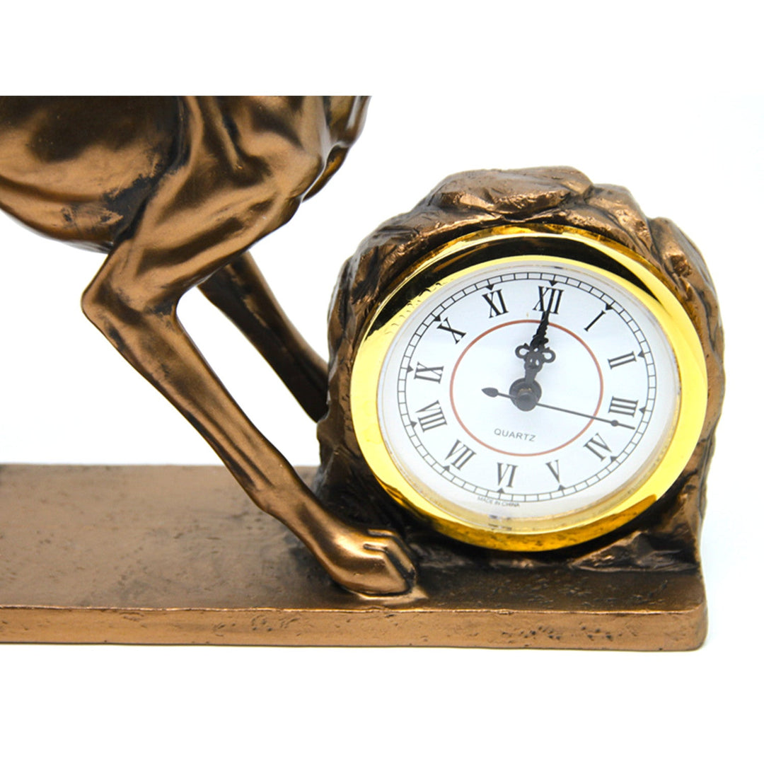 Figur af en hund, Chart, Ur, Brun dekorativ skulptur, Queen Isabel