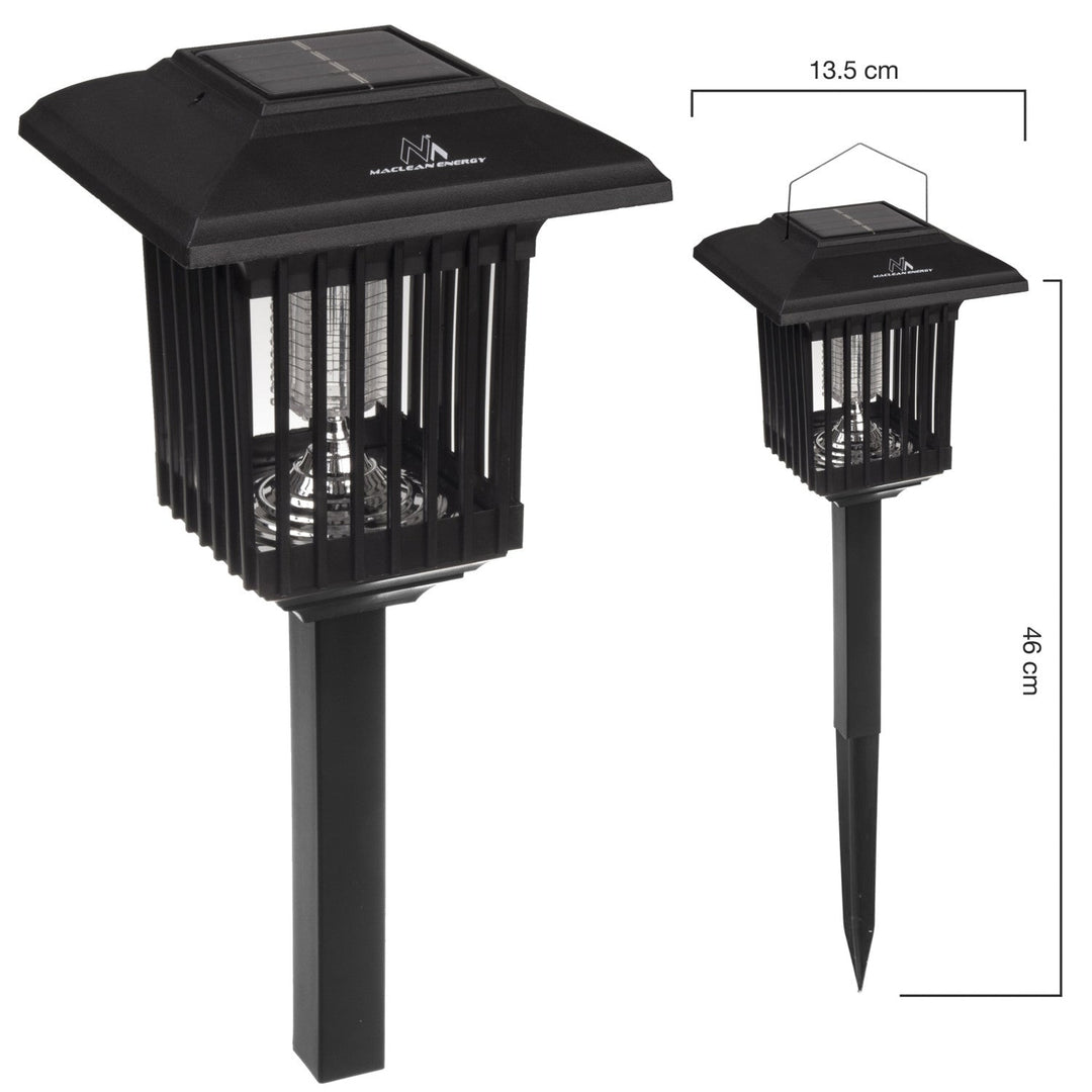 Maclean LED-insektlampe, IP44, LED/UV, batteri 2*AA Ni-MH 200 mAh, solcelle 2V DC MCE448, 2 stk.