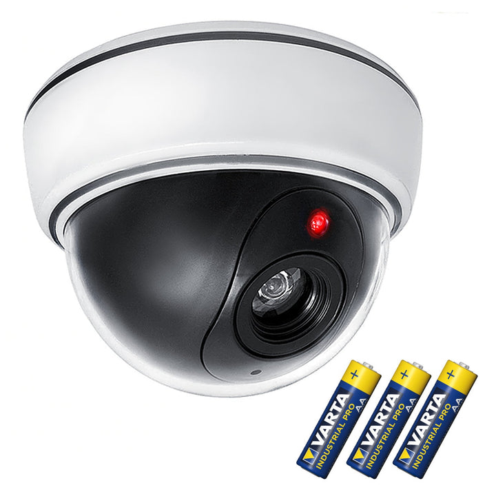 DC2300 kuppelkamera-attrap med blinkende LED + 3x AA-batteri fra Varta Industrial