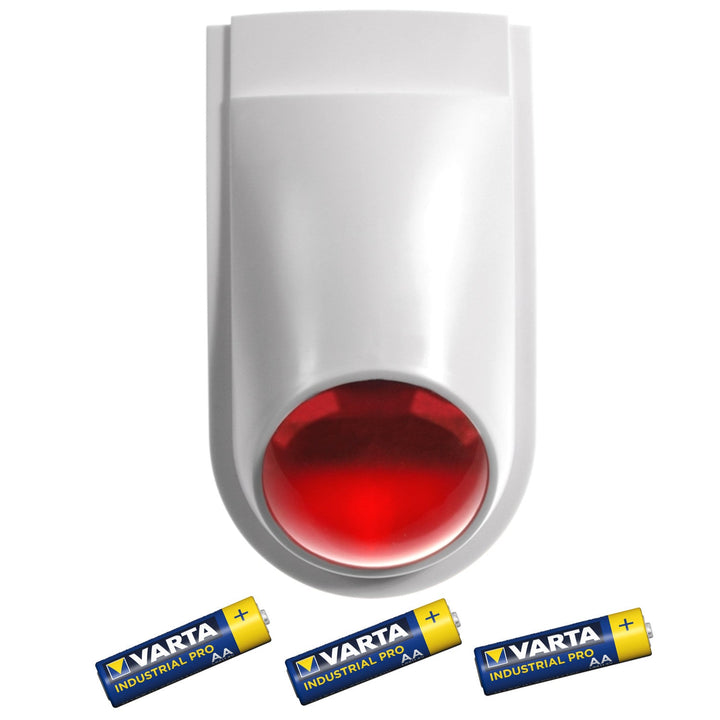 Alarmhorn-attrap med LED, AL2030 + 3 stk. AA-batterier fra Varta Industrial