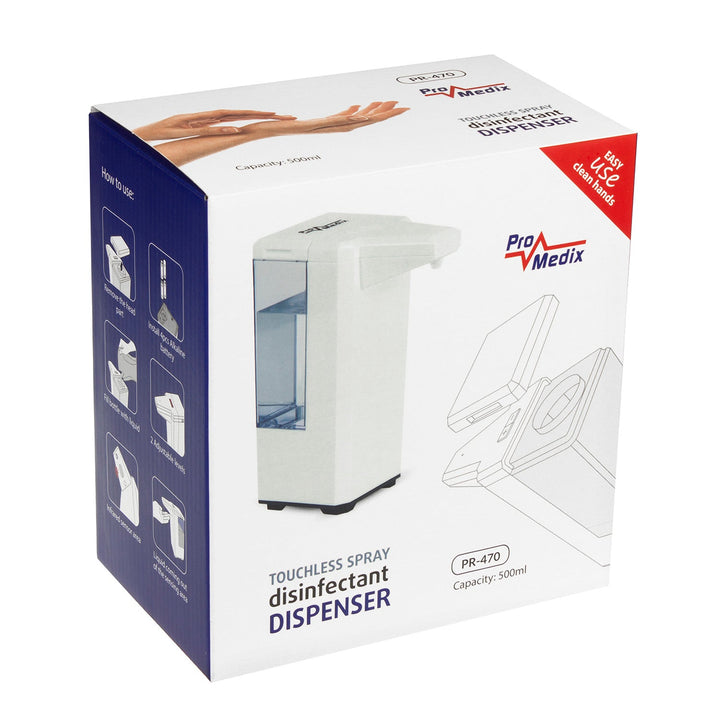 Automatic dispenser container dispenser for disinfectant liquids 500ml Promedix PR-470 + 4x AA battery Varta Industrial
