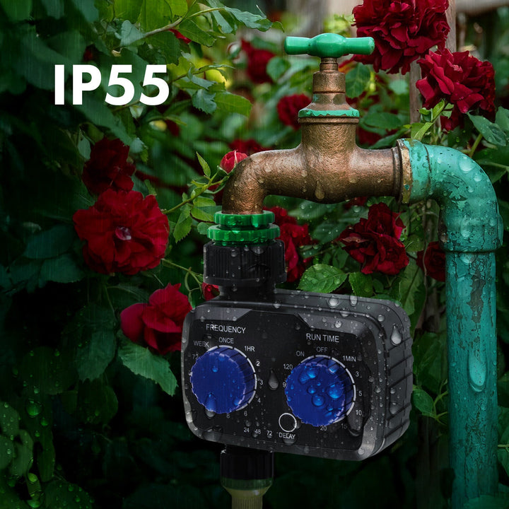 GreenBlue elektronisk vandingskontrol, programmeringsenhed, strømforsyning 2x 1,5V AA, GB391 + 2x AA alkalisk batteri Varta Industrial