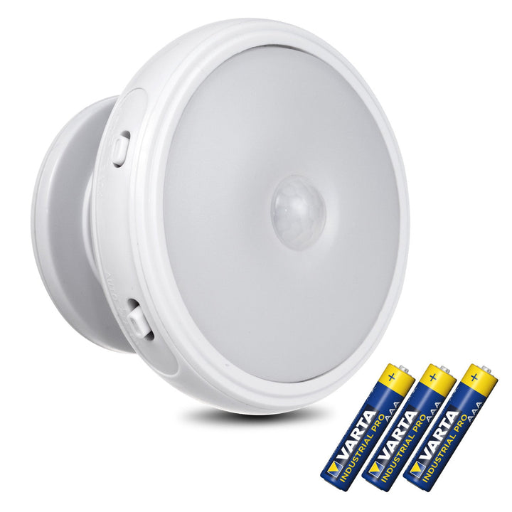 LED-lampe med bevægelsessensor Maclean, magnet, baggrundsbelysning, lysfunktioner: kontinuerlig, PIR-sensor, 3xAAA, MCE223 + 3 x Varta Industrial-batterier