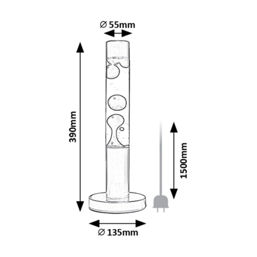 Rabalux LED-lavalampe, effekt 25 W, 3000 K, rødt voks, Lavastic