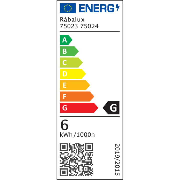 Rabalux badeværelseslampe, effekt 6W, naturlig hvid 4000K, IP44. Sort, Loric