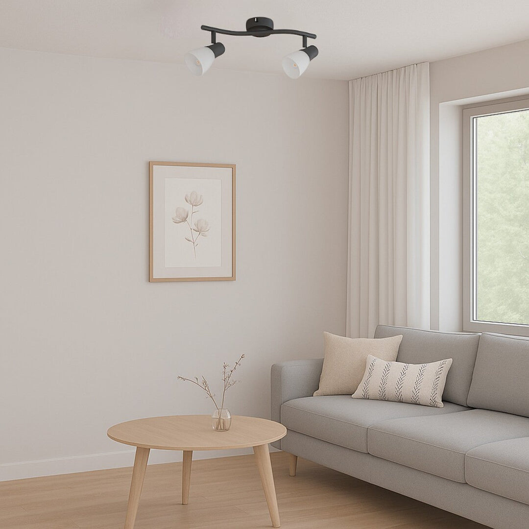 Rabalux loftslampe, spotlampe, 2x E14-pære, IP20, sort, Soma