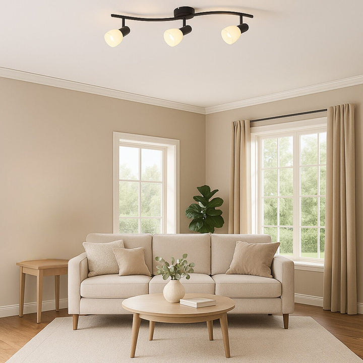 Rabalux loftslampe, spotlampe, 3x E14-pære, IP20, sort, Soma