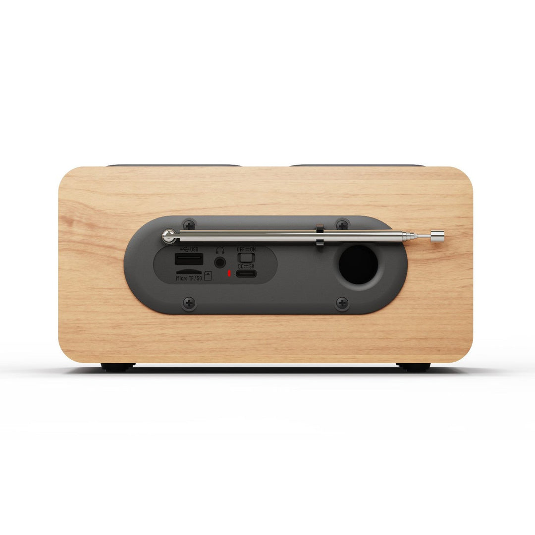 Bærbar Blaupunkt-radioudspiller, digitalt DAB+-radio og FM-tuner, Bluetooth, hovedtelefonudgang, USB- og microSD-afspiller, LCD-display, ur- og alarmfunktion, strømforsynes af et batteri, der oplades via USB-C, DR10CR