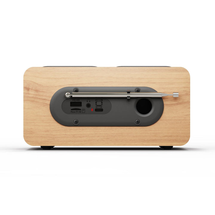 Bærbar Blaupunkt-radioudspiller, digitalt DAB+-radio og FM-tuner, Bluetooth, hovedtelefonudgang, USB- og microSD-afspiller, LCD-display, ur- og alarmfunktion, strømforsynes af et batteri, der oplades via USB-C, DR10CR