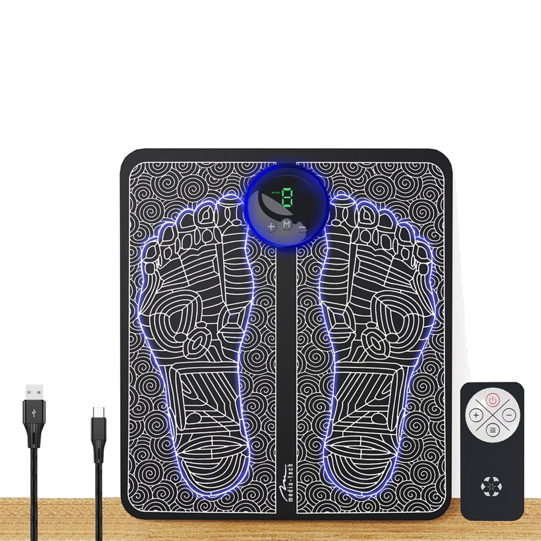 Media-Tech fodmassageapparat, massage med EMS-elektrostimulering, 8 programmer, 19 intensitetsniveauer, MT6527