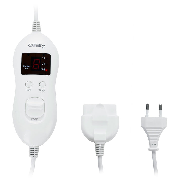Camry elektrisk tæppe, til 2 personer, mål 150 x 160 cm, 8 varmeindstillinger, effekt 2 x 60 W, grå, CR 7417