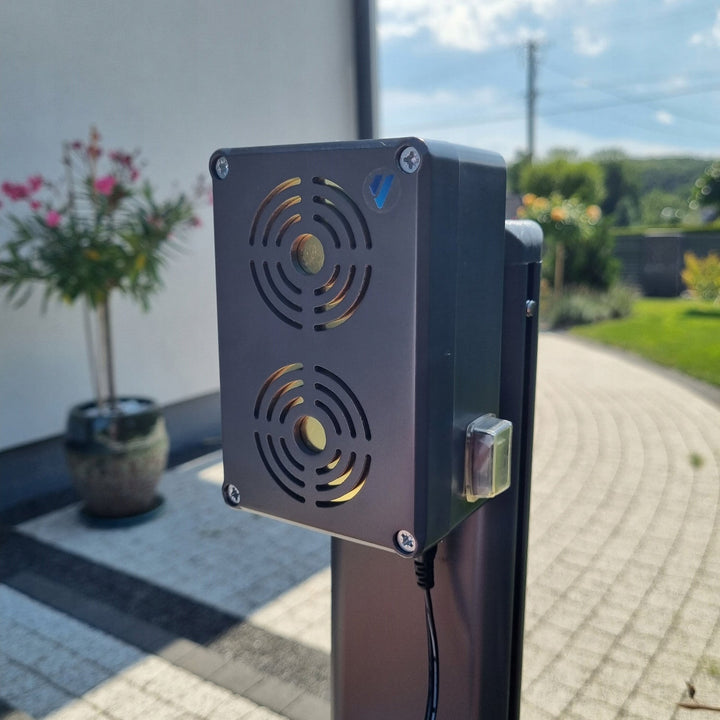 Afskrækkende middel mod gnavere, mårdyr, rotter og mus Viano, energibesparende ultralydsgenerator, IP65, vandtæt
