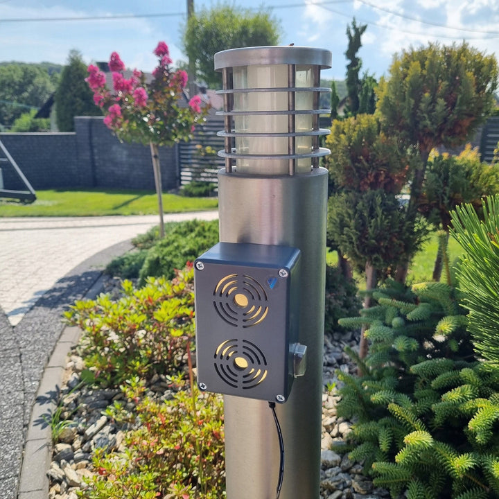 Afskrækkende middel mod gnavere, mårdyr, rotter og mus Viano, energibesparende ultralydsgenerator, IP65, vandtæt